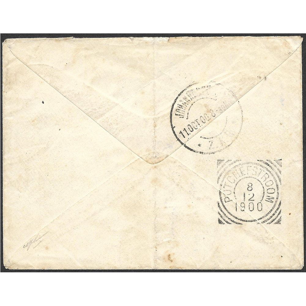 8 Aug 1900 cover from St Helena to Potchefstroom - Image 2