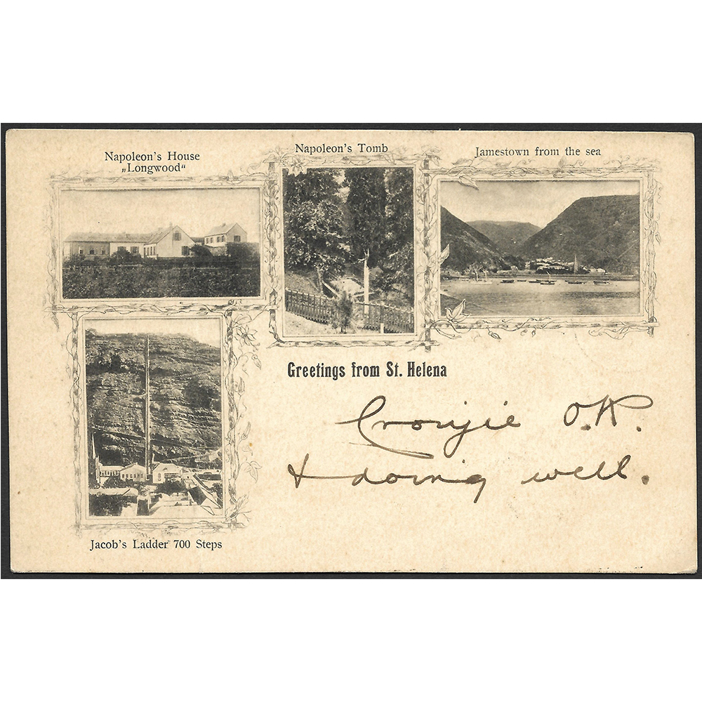 20 Sep 1900 postcard from St Helena to London with 1d stamp - Image 2