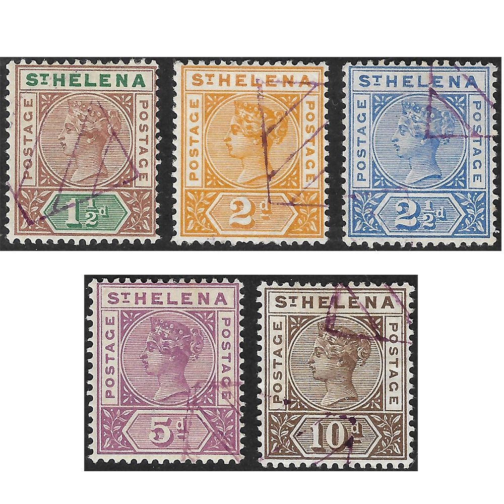 1890-97 Victorian keyplate design 1½d - 10d (SG48-52)