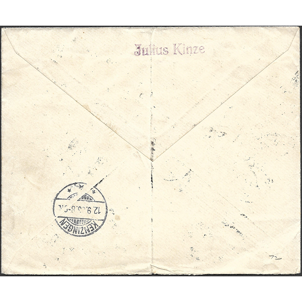 24 Aug 1903 registered cover to Kenzingen Baden - Image 2