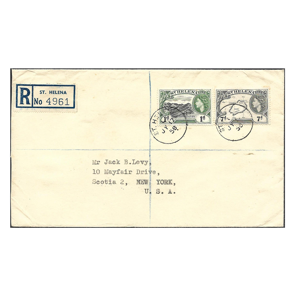 17 July 1958 registered cover to New York (USA)