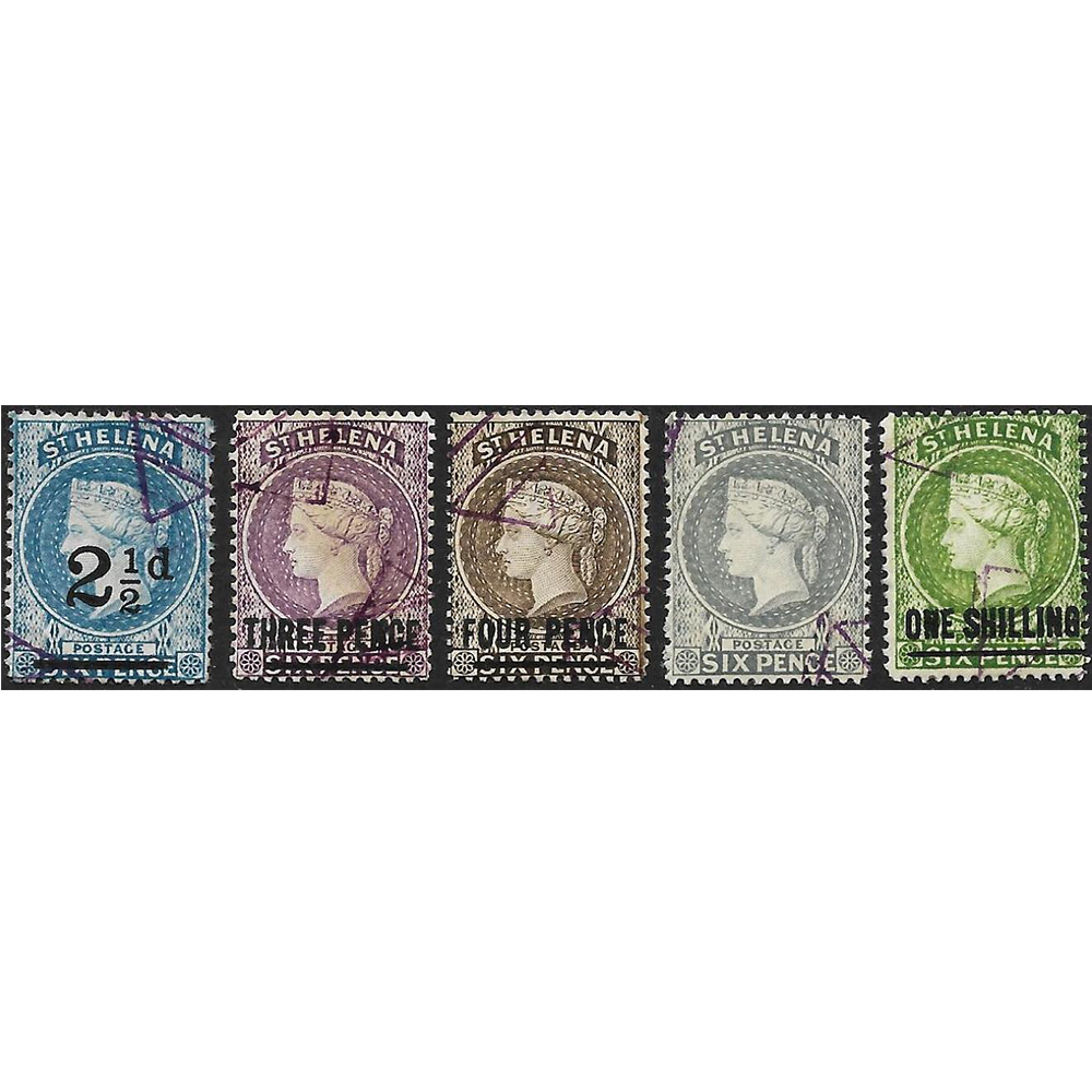 1884-1894 2½d, 3d, 4d, 6d and 1s (SG40, 42, 43, 44, 45)