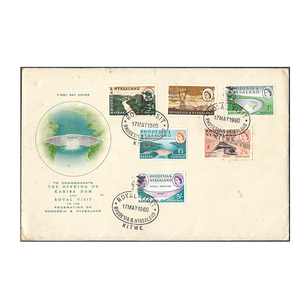 17 May 1960 illustrated first day cover of the opening of the Kariba hydro-electric scheme with complete set (SG32-37)