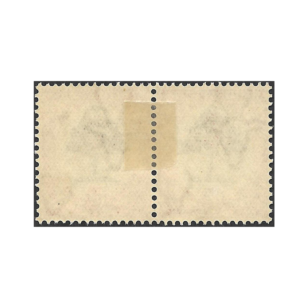 1937 hyphenated pictorial issue 6d green and vermillion Type I with falling ladder flaw on right stamp (SG61a, SACC 60c) - Image 2