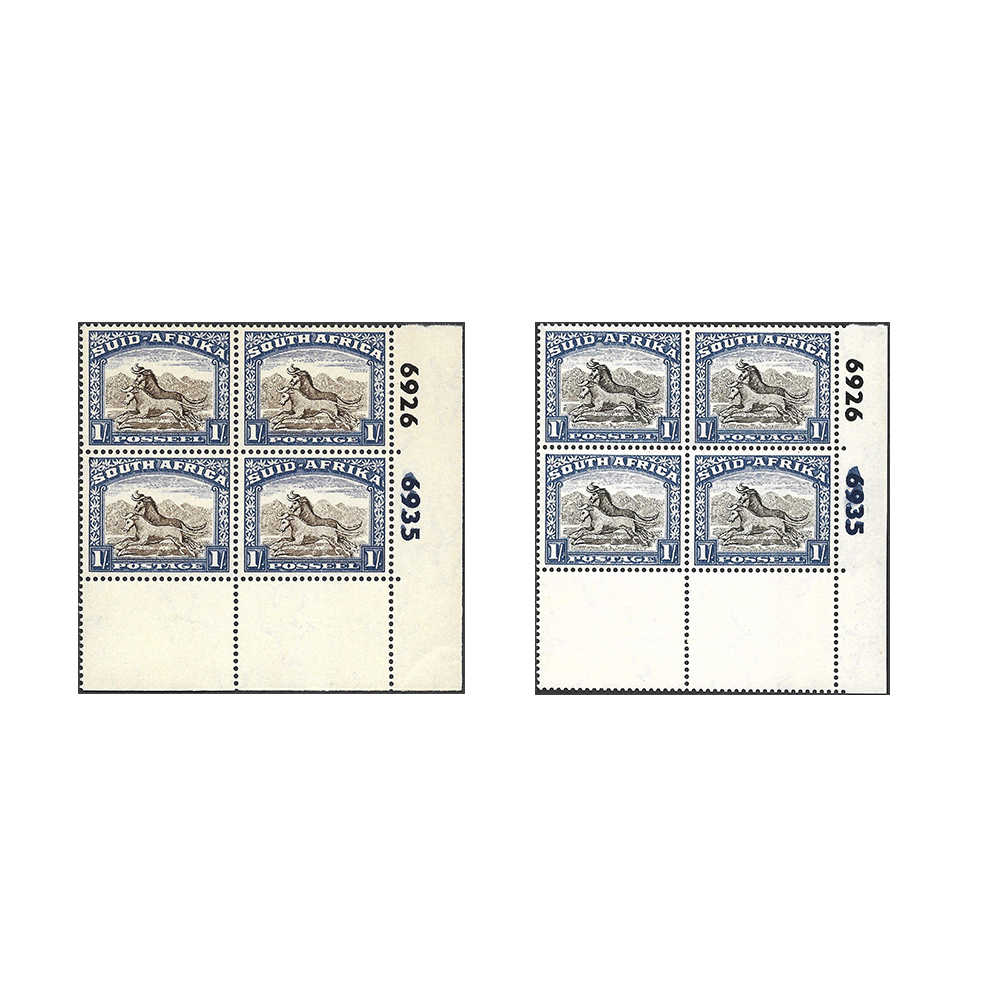 1950 - 1952 1s brown and chalky blue (SG120, SACC 119)
