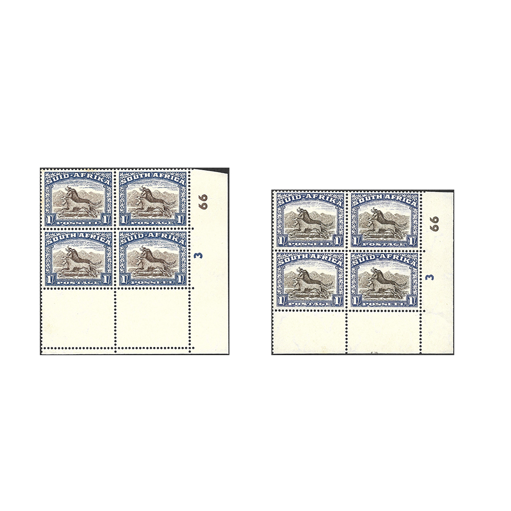 1950 - 1952 1s brown and chalky blue (SG120, SACC 119)