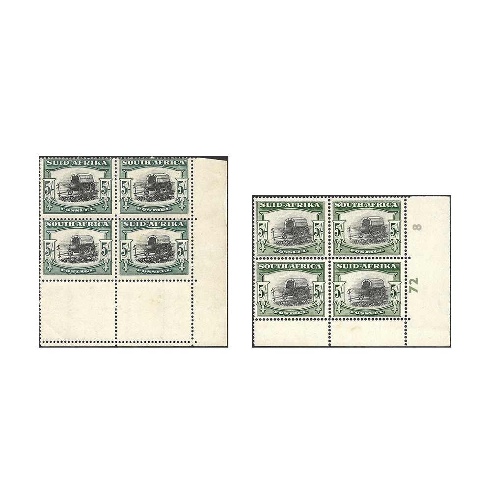 1949 - 1954 5s black and pale blue-green (SG122, SACC 121)
