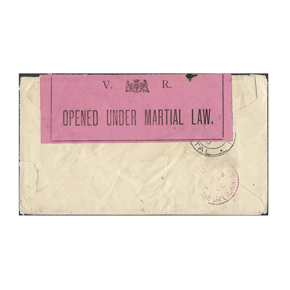 8 Feb 1900 cover from Worcester to Lourenco Marques with Durban arrival datestamp at back - Image 2