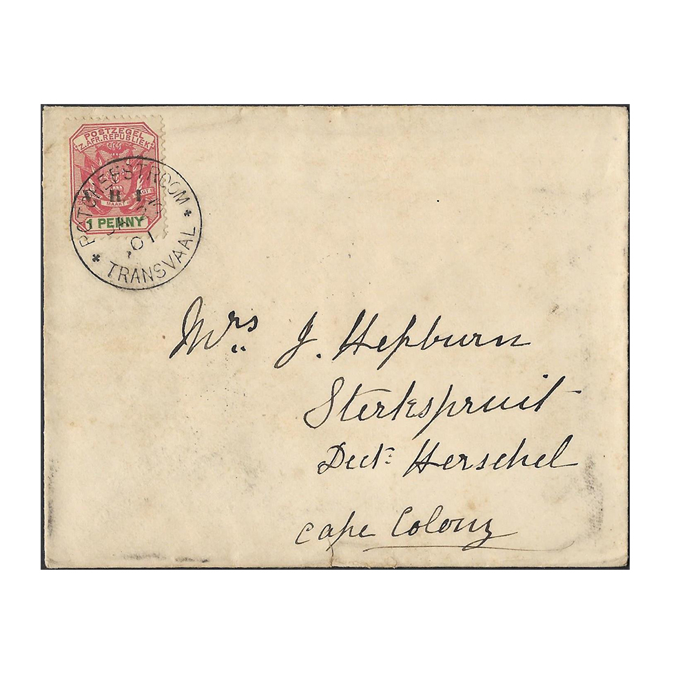 23 Jan 1901 cover from Potchefstroom to Sterkspruit with POT1 censor mark (Prime, 2018