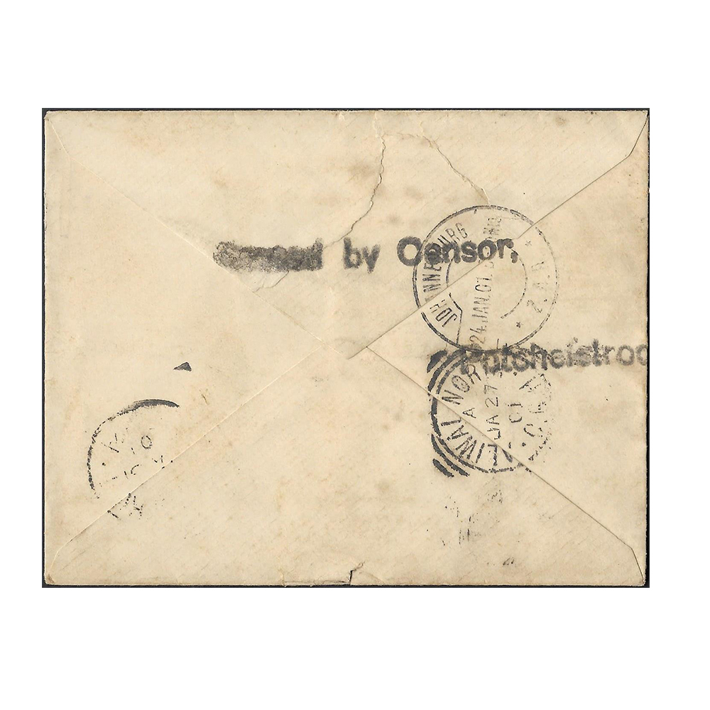 23 Jan 1901 cover from Potchefstroom to Sterkspruit with POT1 censor mark (Prime, 2018 - Image 2