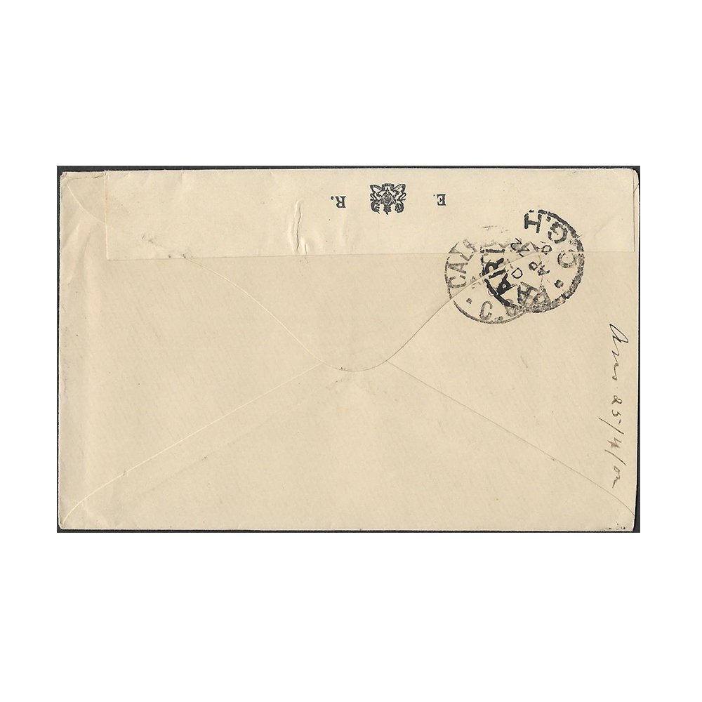 21 Apr 1902 cover from Bredasdorp to Paarl with British censor seal Type 34 - Image 2