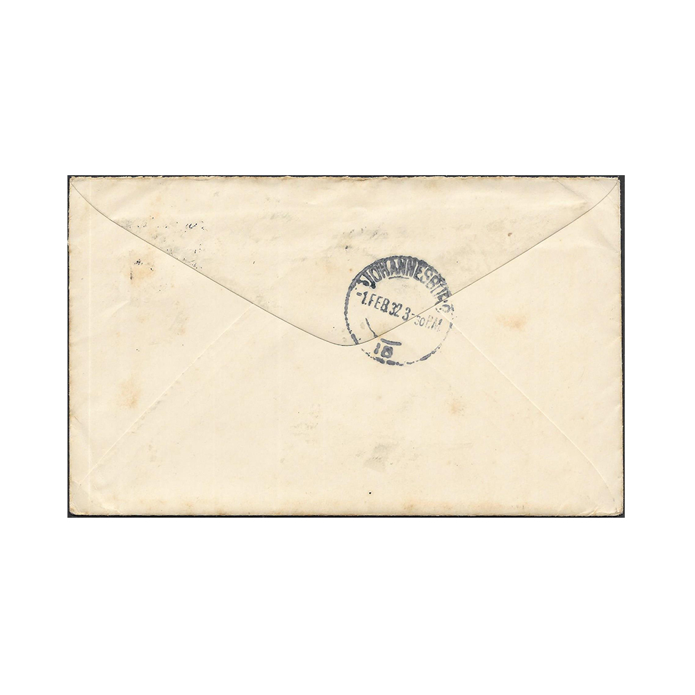 GREAT BRITAIN → SOUTH AFRICA Imperial Airways airmail cover to Durban with Wilton Road, Hudson's Place 20 Jan 1932 datestamp - Image 2