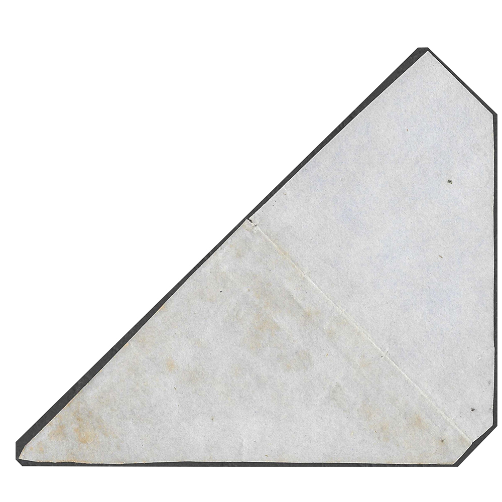 1853 1d pale brick-red on paper deeply blued (SG1) in a triangular block of four - Image 2