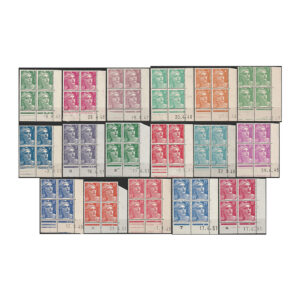 France - Marianne definitive issue cylinder blocks of 3F to 18F
