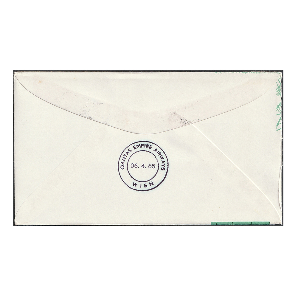 Inaugural flight cover to Vienna (Austria) with 5c, 10c, 50c and 65c stamps - Image 2